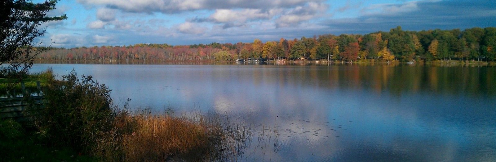 Our breathtaking fall foliage reflected on Duck Lake